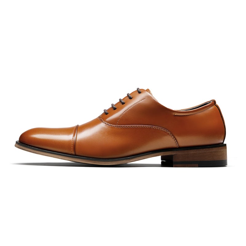 Bruno Marc Men's Lace Up Soft Cap-Toe Formal Dress Shoes,Size 8,Brown,Louis_2 - Image 2